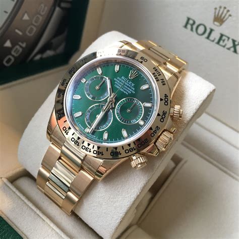 daytona rolex gold with green dial|daytona Rolex gold price.